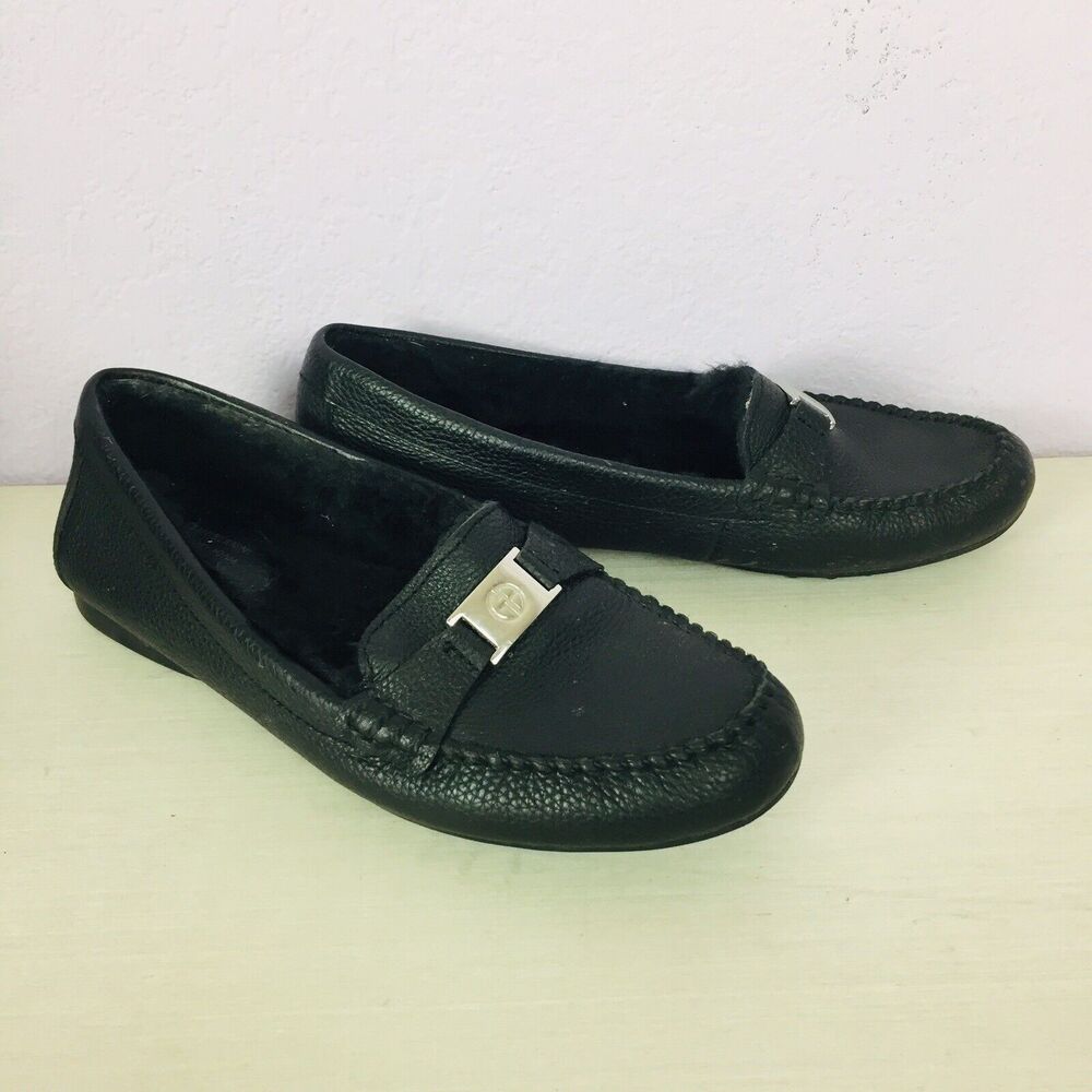 GIANI BERNINI Dailyn Womens Black Leather Soft Lining Loafers Shoes Size 6 M